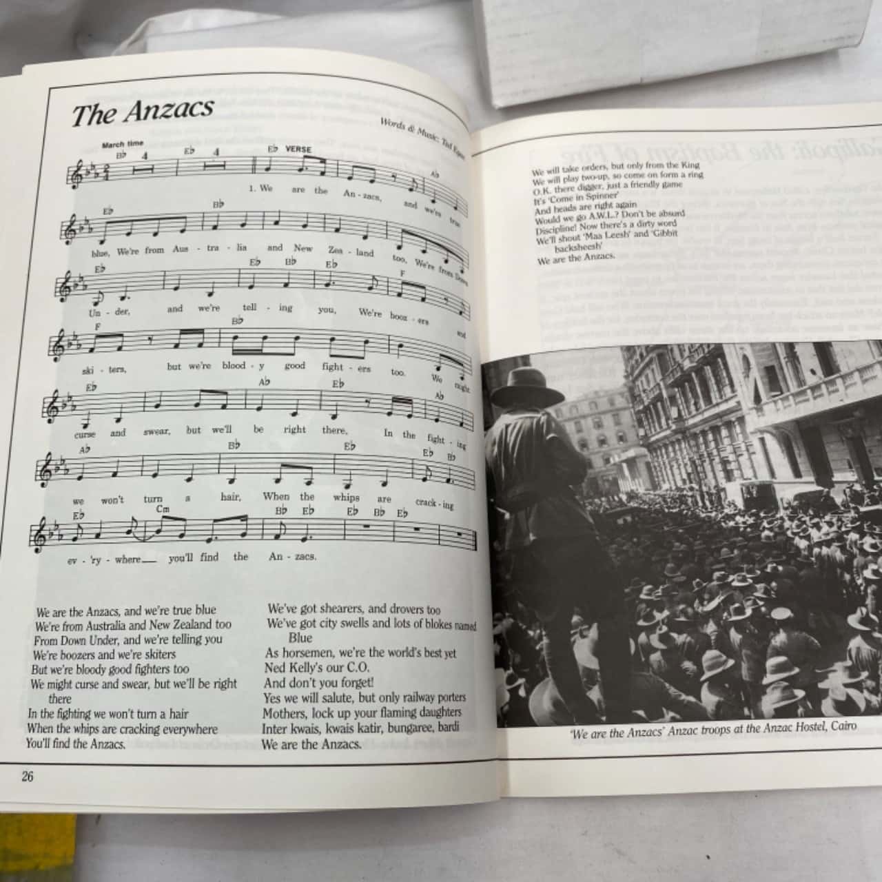 The Anzacs Songbook Sheet Music and Lyrics and The Sprit Of Anzacs A ...