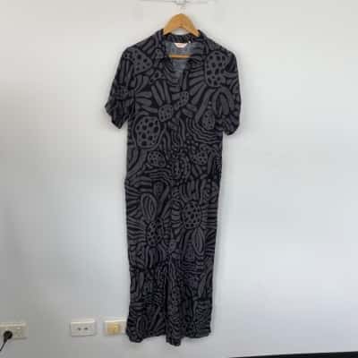 Gorman Black Grey Short SLeeve Jumpsuit  Size 6 