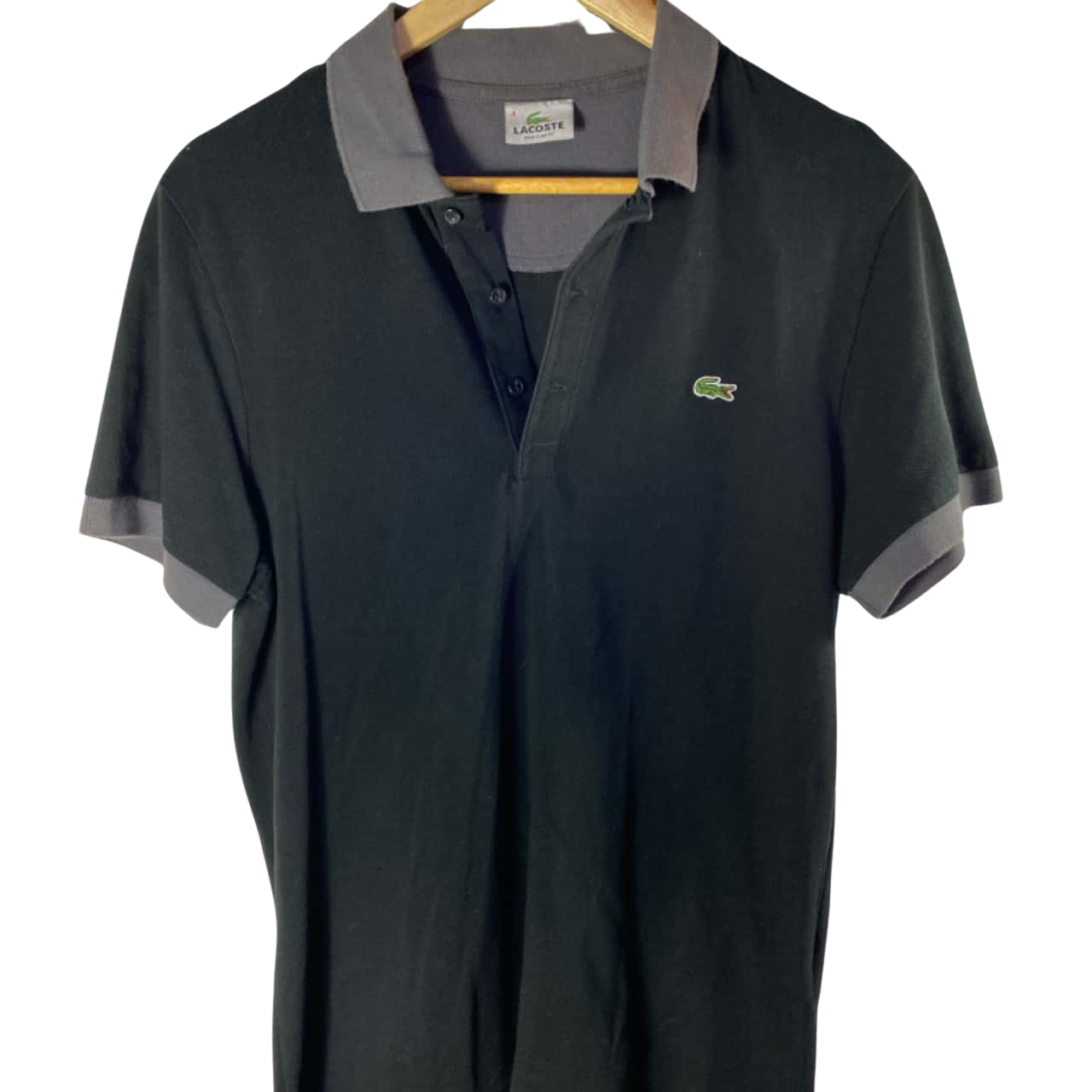 Lacoste Mens Size 4 Polo Black / Grey (s)