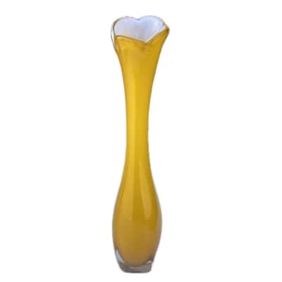 Vintage Mid-century Modern Murano Yellow Glass Vase