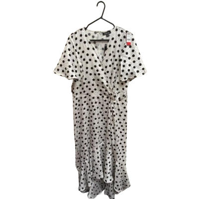  Ezibuy Womens  Size 46 Casual Dress Black  / Polka Dot / White 