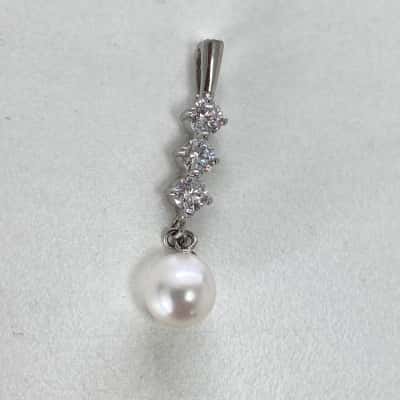 925 Sterling Silver Crystal Pearl Pendant 