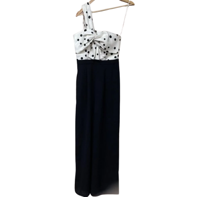 BNWT Portmans Womens Size 8 Off-the-shoulder Jumpsuit Black / White /Polkadot