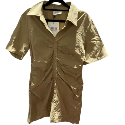 Dissh Womens  Size 12 Midi Dress Brown Rusched Centre RRP $149.99