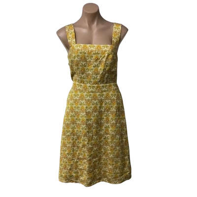 Oxford Womens Size 8 Yellow / Orange / Green / Mustard Pattern Sleeveless Dress (new)