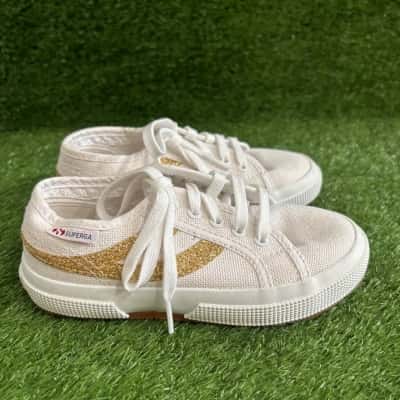 Superga 2953 Swallow Tail Glitter Sneakers Size 28