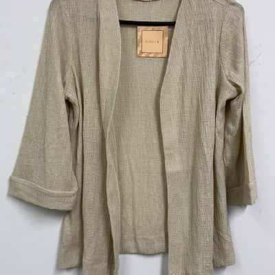Noni B Unisex  Size S 3/4 Sleeve Cardigan Oyster Gray 