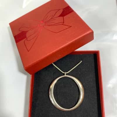 Oroton Womens Silver Circle Necklace 