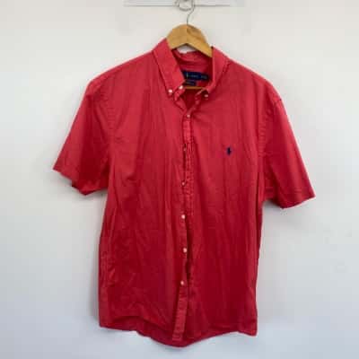 Ralph Lauren Red Slim Fit Short SLeeve Shirt  Size XL 