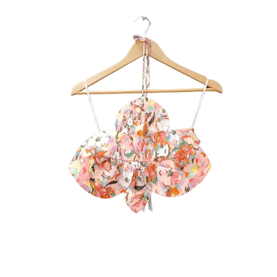 Steele Size L Cropped Top Floral/Multicoloured/Pattern/Pink BNWT