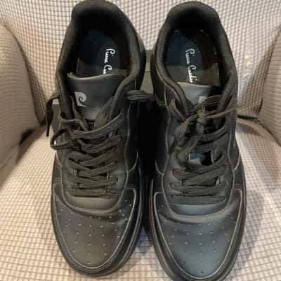  Womens  Size UK 8 (28 cm) Leather Blend Sneakers Black  