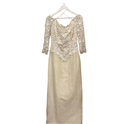 Wendy Makin Vintage Silk Lace Wedding Dress Ivory Size 10