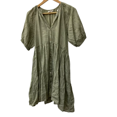 Ghanda - Relaxed Mini Dress in Olive Size S