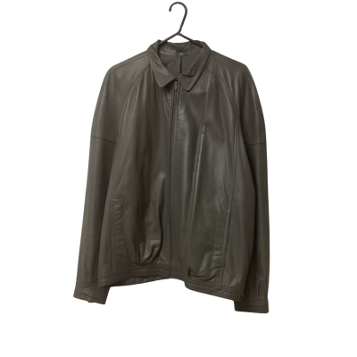 Mens Gwynn Jones Size L Leather Jacket Grey 