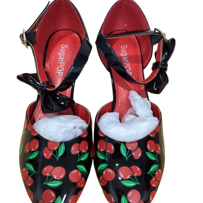 Pop Sugar Womens Size 5 Black, Green & Red Heels