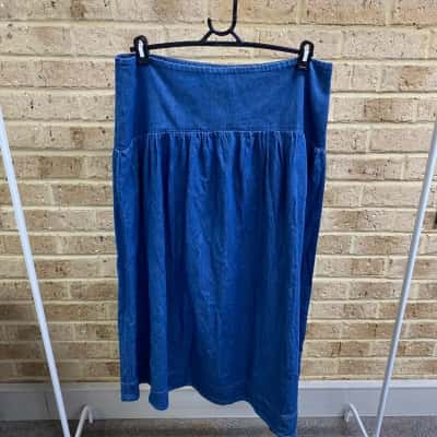 Decjuba Womens  TILLY DENIM MAXI SKIRT Size 16 