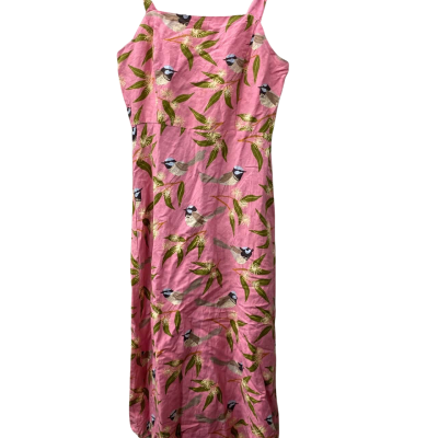 Princess Highway Womens  Size 8 bird print Shoestring Strap Dress Animal print / Pink  