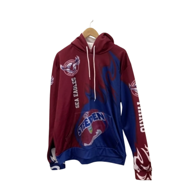  Mens  Size XL Hoodie Maroon Manly Warringah Rugby League
