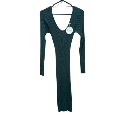 Ally Fashion Womens  Size L Knit Midi Dress Green 