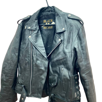 Black Rose Mens  Size XXL Biker Black  