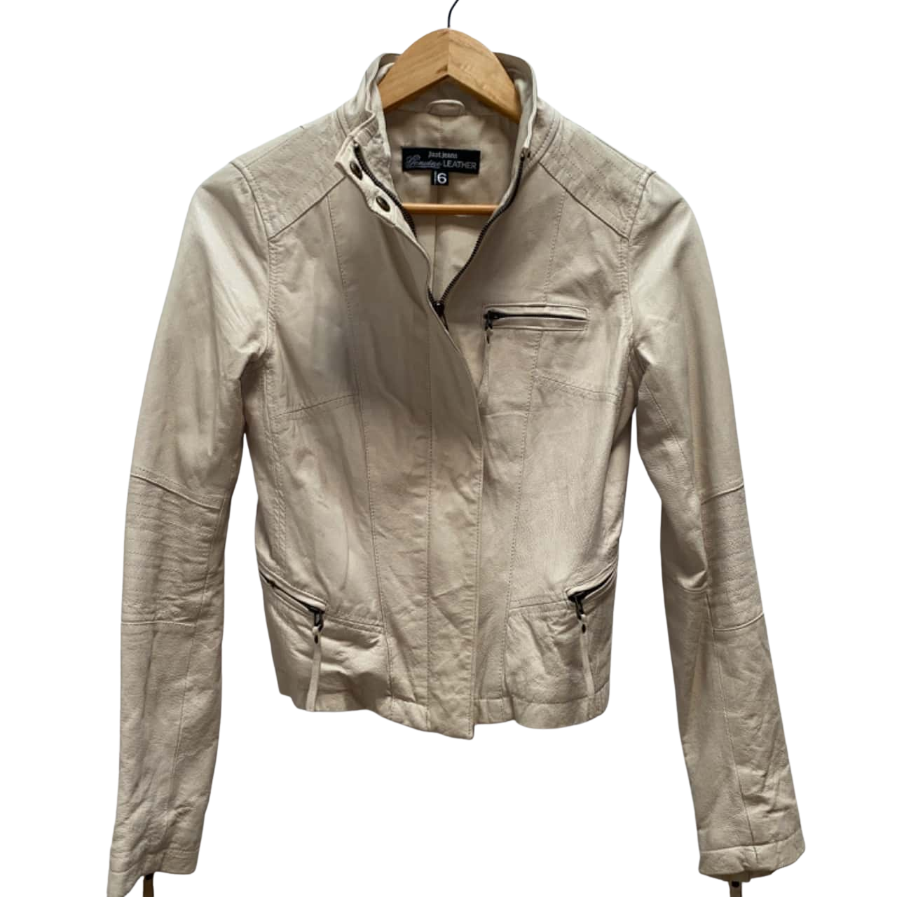 Just Jeans Womens Beige Leather Jacket(s)