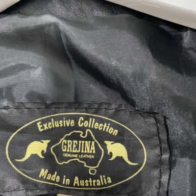  Grejina Leather Size XL Winter Coat Black  