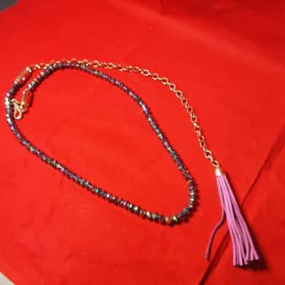  Women's Belt Multicoloured iridescent beaded belt with tassel size S