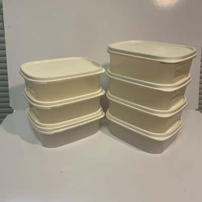 TUPPERWARE - 14pc Rectangular Storage beige - (850ml) 