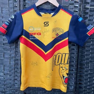 SCD Apparel Kids  Size 10 East Kellie FC signed Sport Top Blue / Yellow 