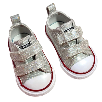 Converse Kids Sparkly Velcro Shoes Size 2 