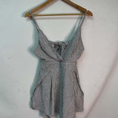  Womens Casual Dress Size 8 Black  / Striped / White 