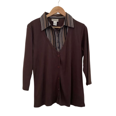Millers Womens  Size 16 Cardigan Black  / Brown / Striped / White 