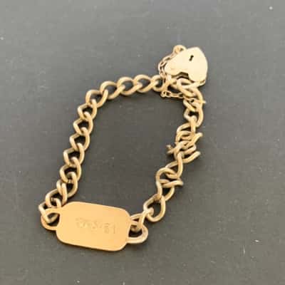 Vintage Sterling Silver Child's Padlock ID Bracelet 