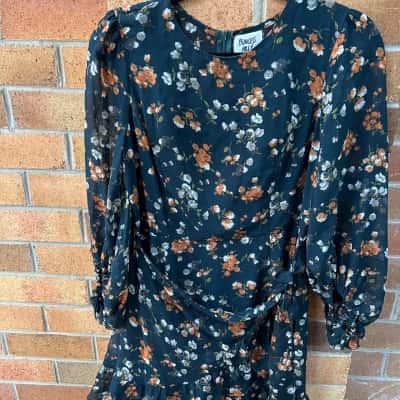 Princess Polly Womens  Size 12 Mini Dress Floral / Green 