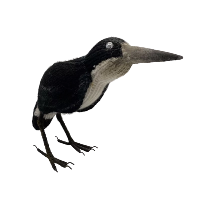 Super Cute Hand Made Knitted Magpie With Collingwood Scarf 20 cm  x 18 cm    CAB