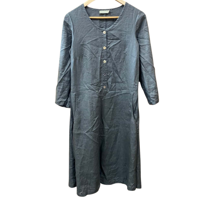 Pekho Dark Grey Linen Dress Size 9