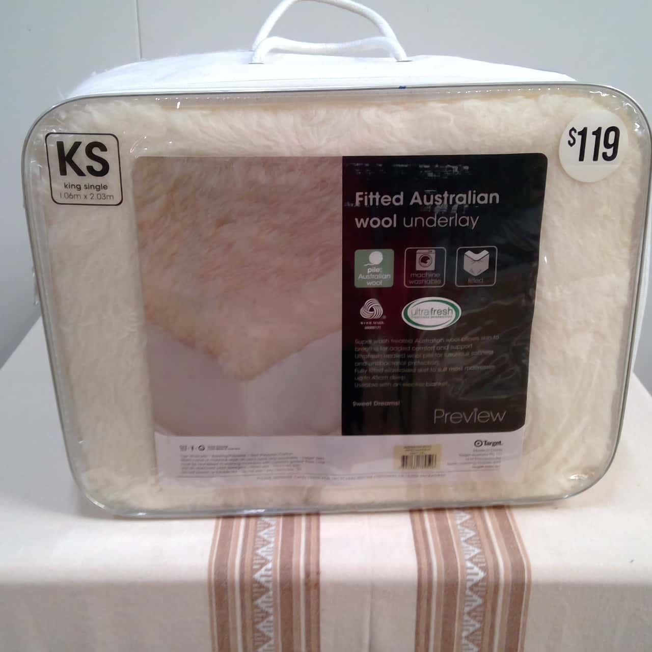 BNWT Target King Single Fitted Australian Wool Underlay (s)