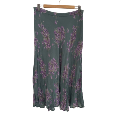 Sarah Arizona Womens  Size M Midi Skirt Floral / Green / Purple 