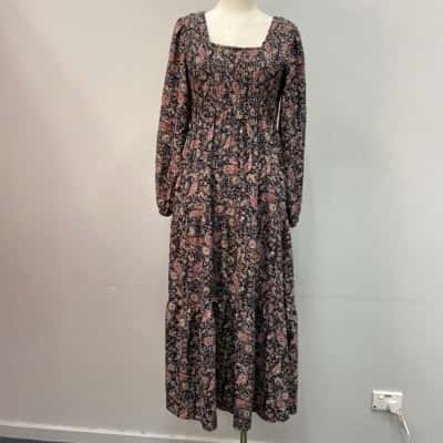 Serafina Womens  Size M Midi Dress Paisley Pattern 