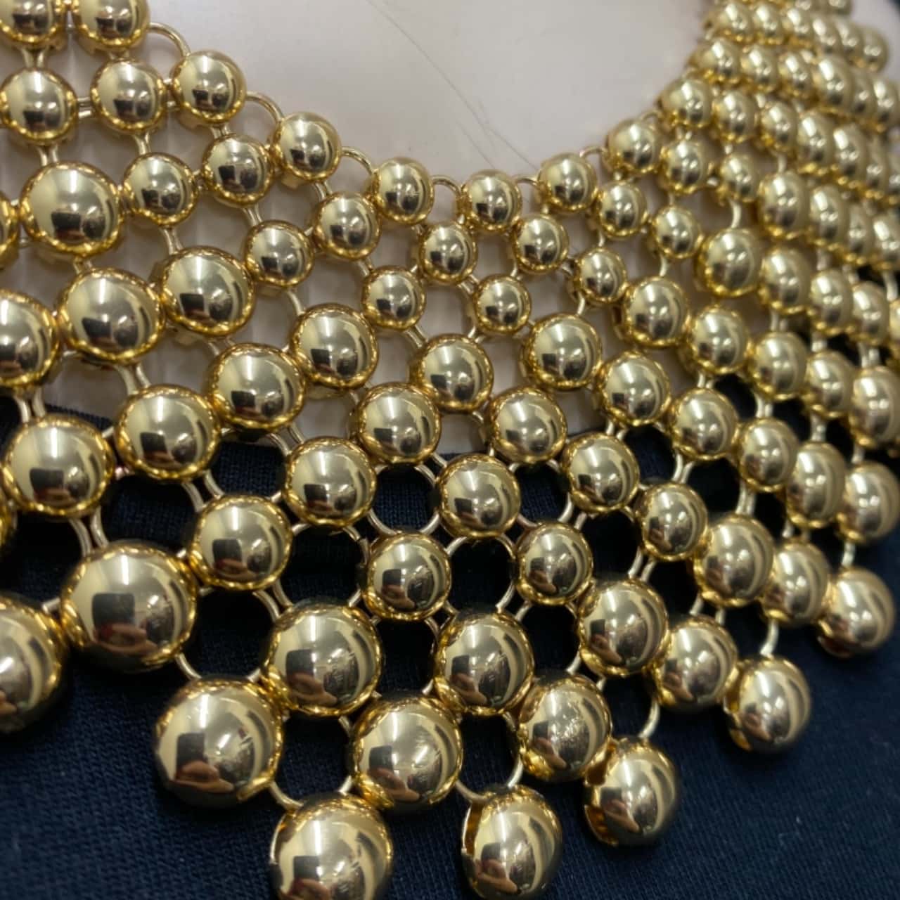 Women’s Costume Jewellery Necklace Gold Half Circles (s)