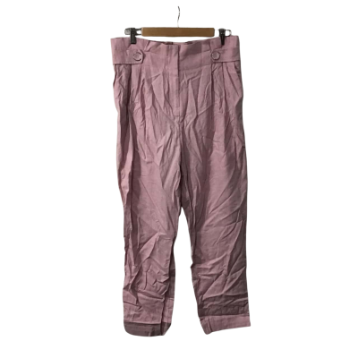 Review Womens Size 14 Dusty Pink Linen Blend Straight Leg Pants (new)