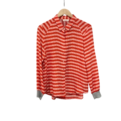 Custommade Womens  Size 38 Silk Long Sleeve Shirt Pink  / Red 
