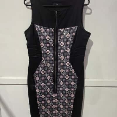 Cue Womens  Size 12 Midi Dress Black  