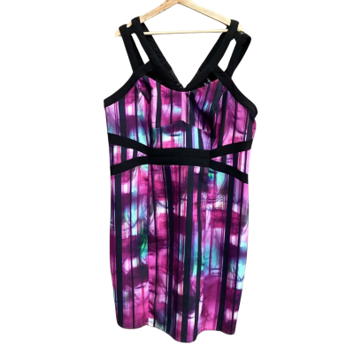 BNWT City Chic Purple multi colour Dress Size L
