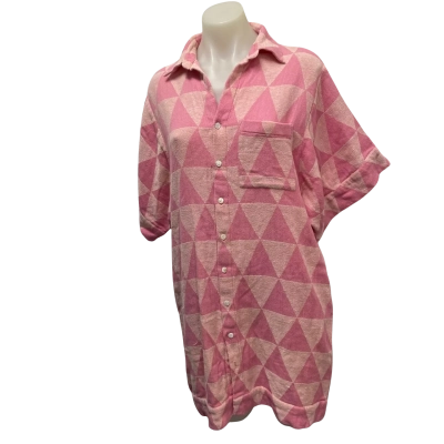 Flannel Emelda Womens  Size S Casual Dress / Shirt Dress Off White / Pink  