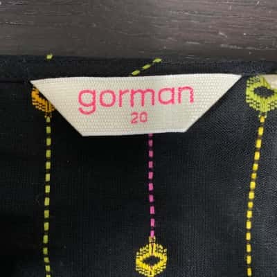 Womens Gorman Size 20 Blouse Black  / Multicoloured 