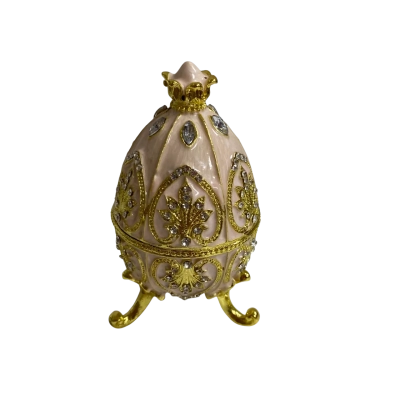 Faberge Enameled Egg Style Trinket Box 