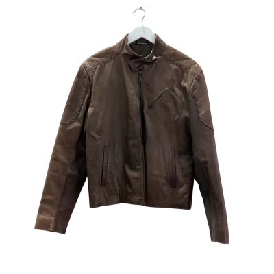 Odemi Melbourne Men's Size M Leather Jacket Brown 