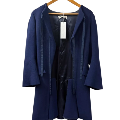 Brand New RRP: $ 1950 White Story Womens  Size 8 Allessandro Jacket Navy Blue 