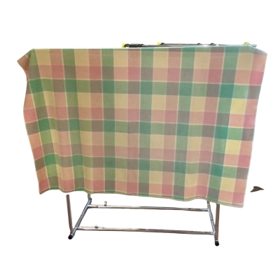 Vintage Checkered Wool Blanket - No Brand Identified